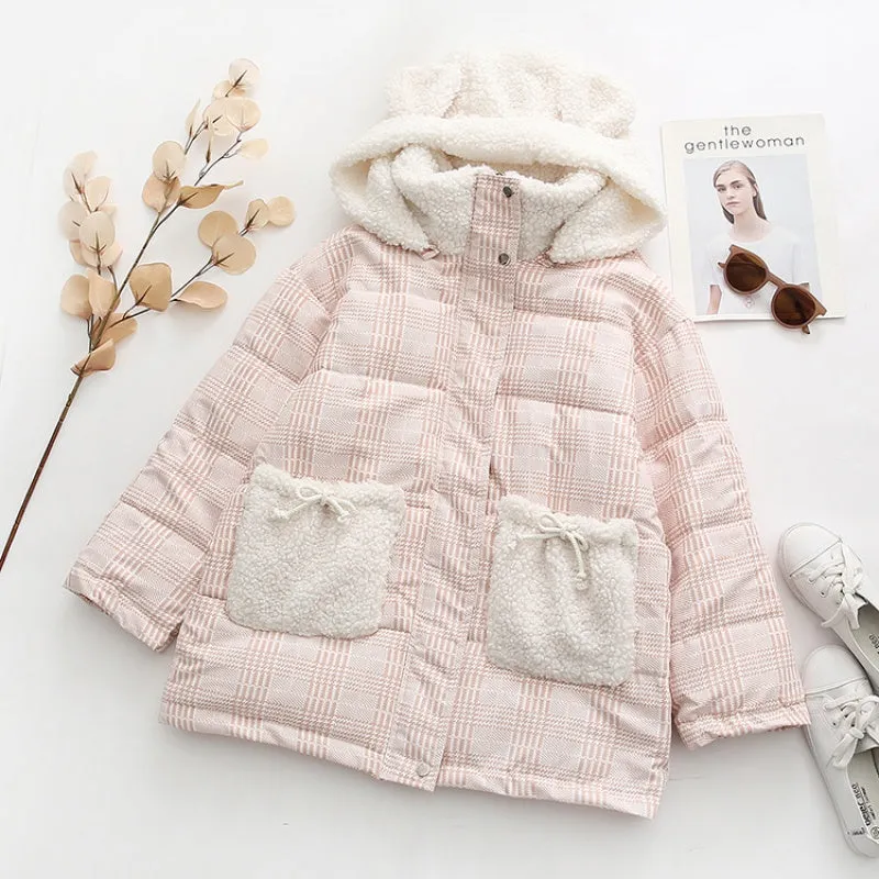 "BEAR EARS PINK COTTON" COAT N123103