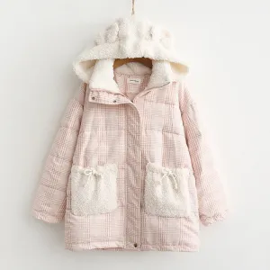 "BEAR EARS PINK COTTON" COAT N123103