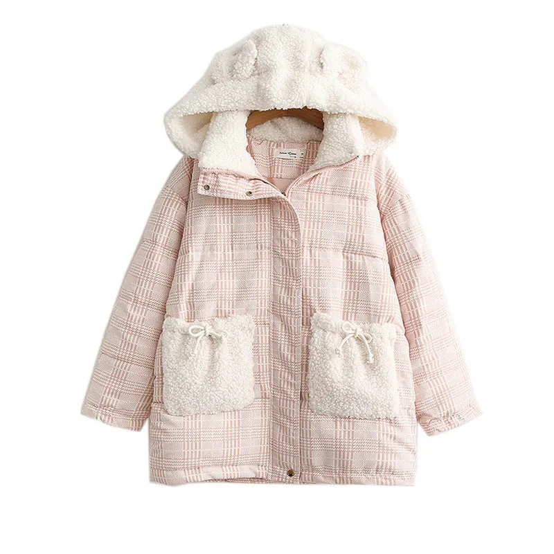"BEAR EARS PINK COTTON" COAT N123103