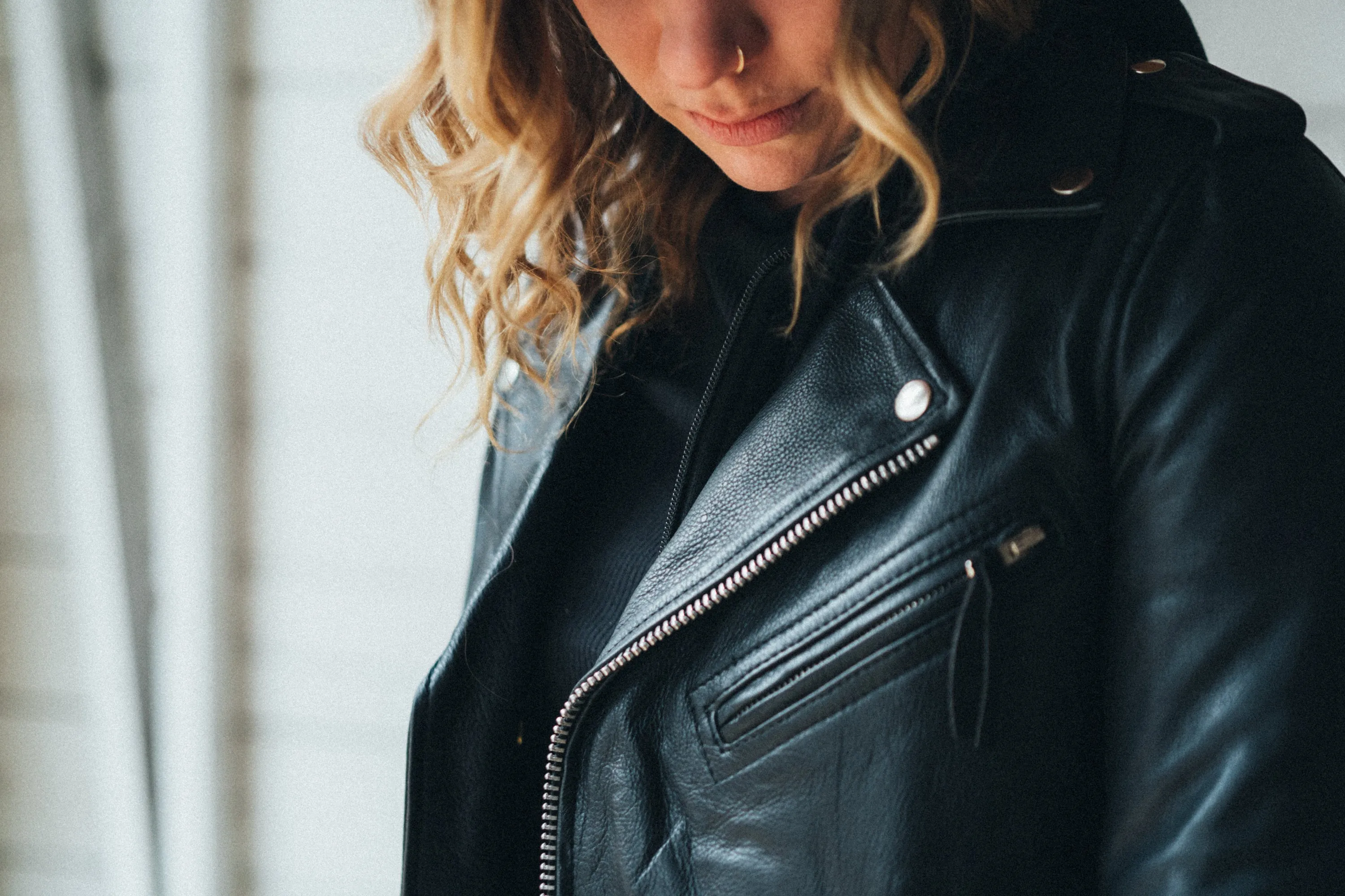 RACE UP Motorcycle Leather Jacket (Removable Hood)