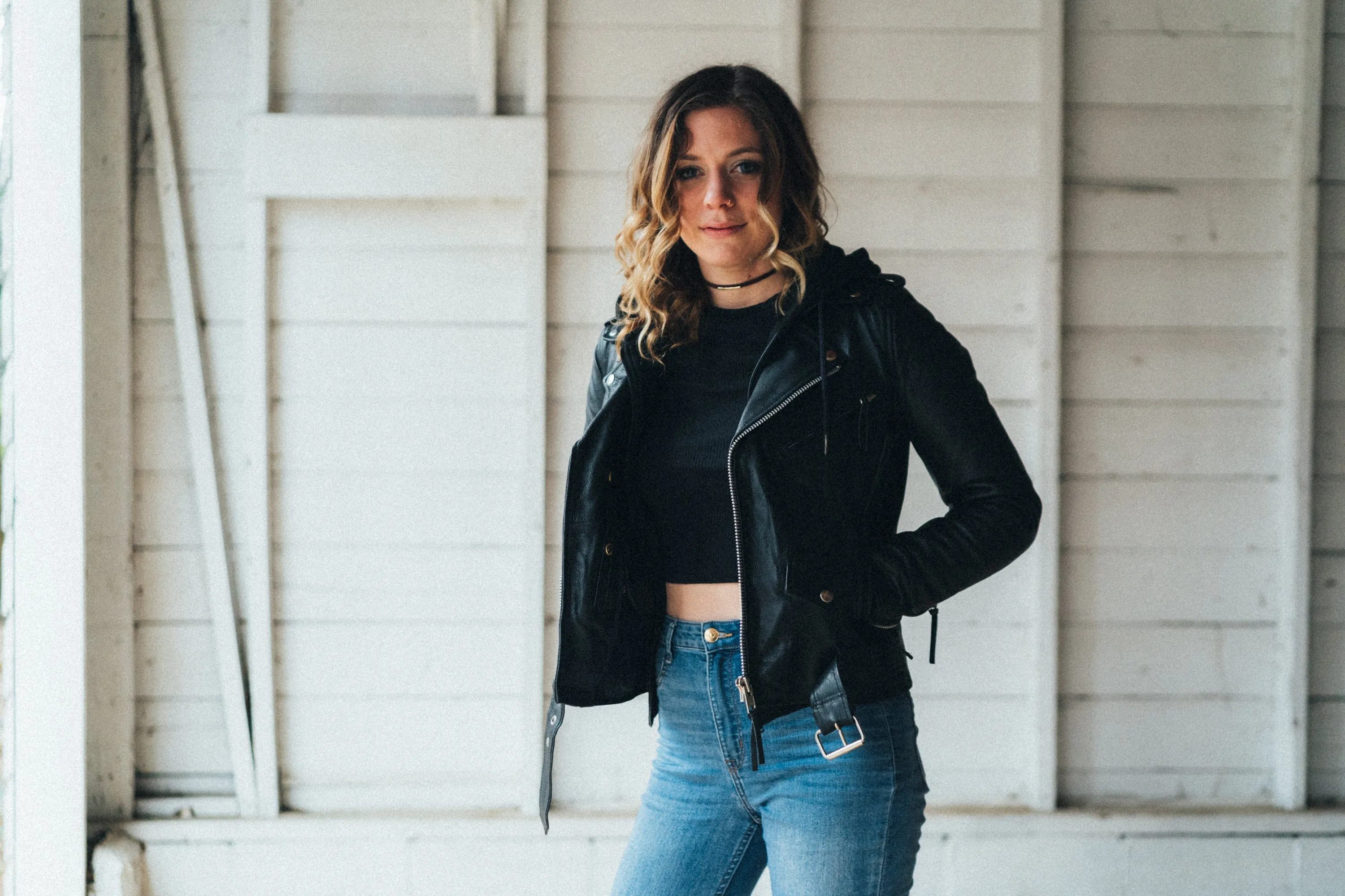 RACE UP Motorcycle Leather Jacket (Removable Hood)