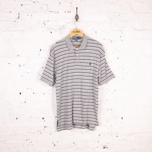 Ralph Lauren Polo Short Sleeve Striped Polo Shirt - Grey - L