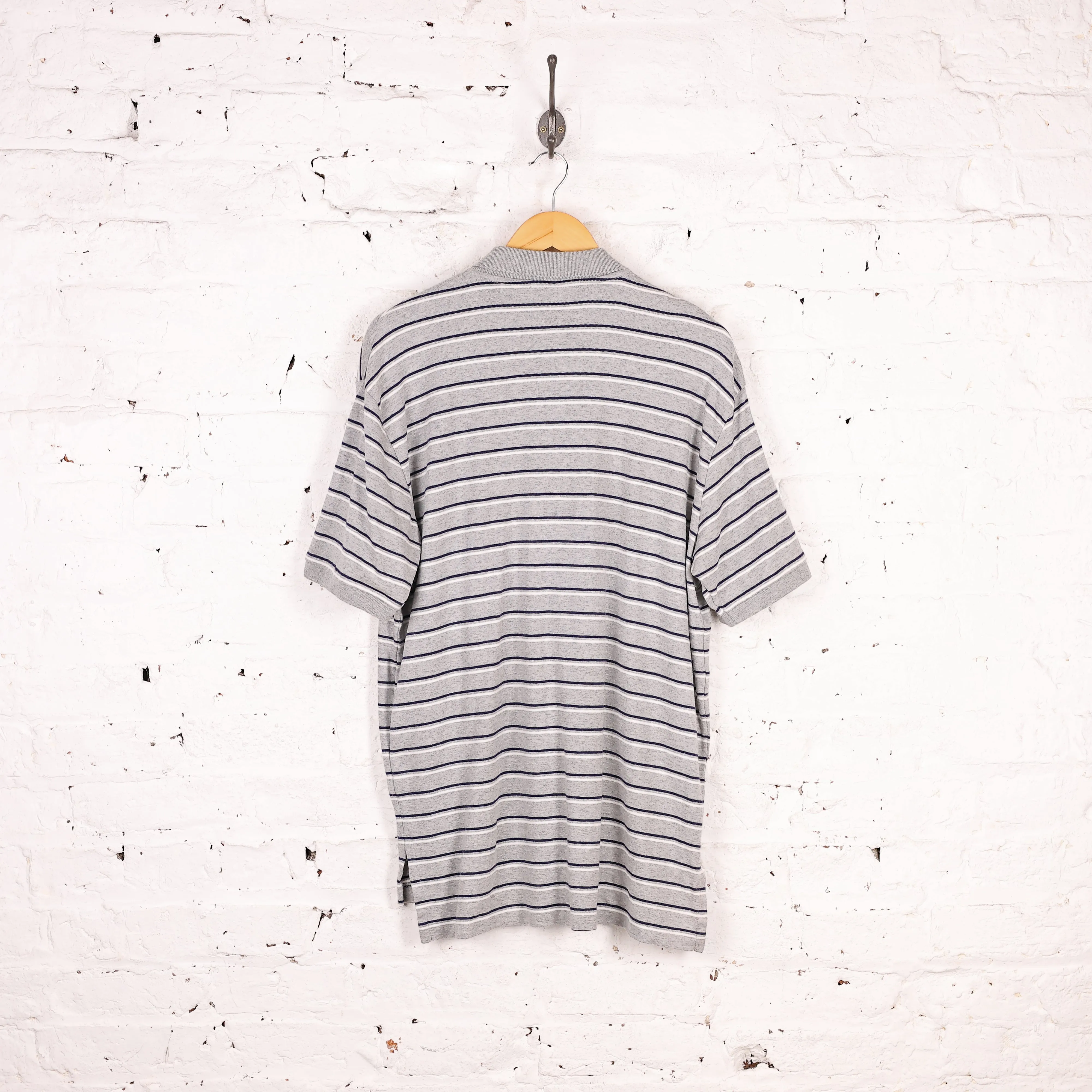 Ralph Lauren Polo Short Sleeve Striped Polo Shirt - Grey - L