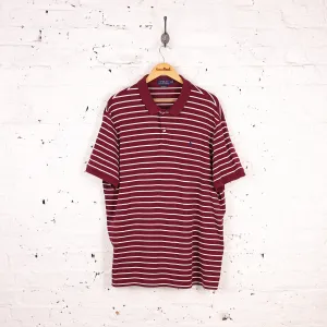 Ralph Lauren Polo Short Sleeve Striped Polo Shirt - Maroon - XXL