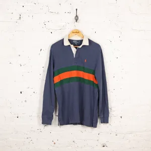 Ralph Lauren Striped Rugby Polo Shirt - Blue - M