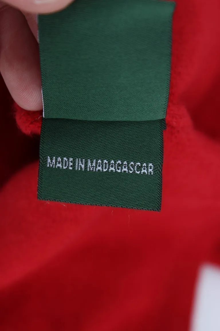 Red Cashmere Crewneck Pullover Sweater