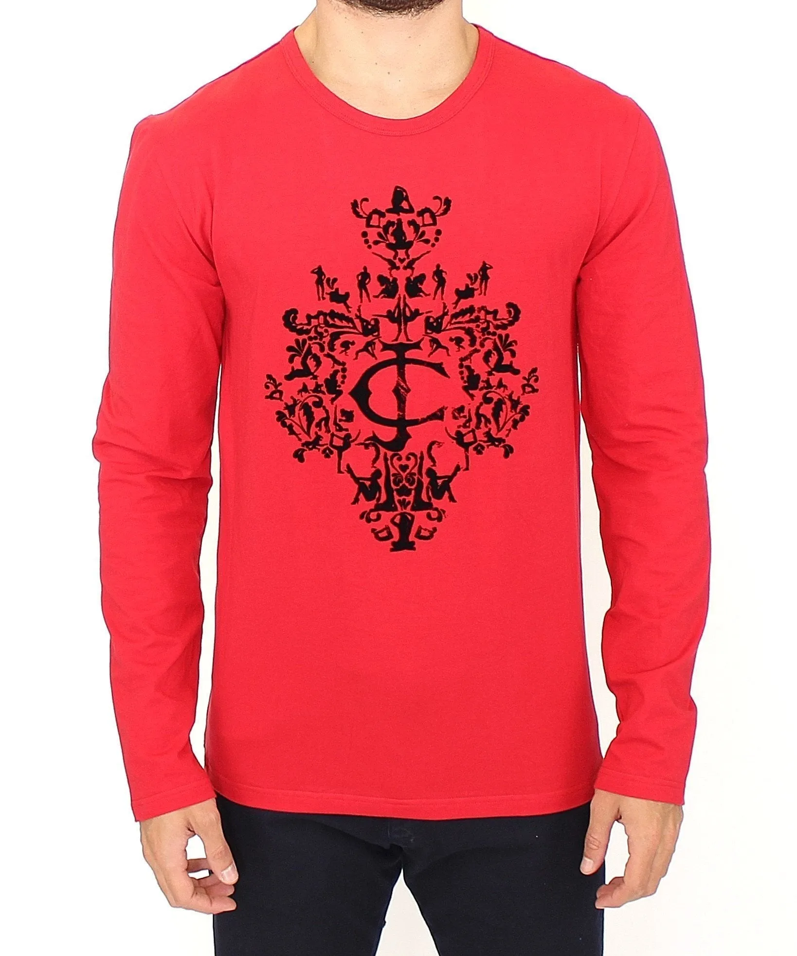 Red stretch pullover sweater