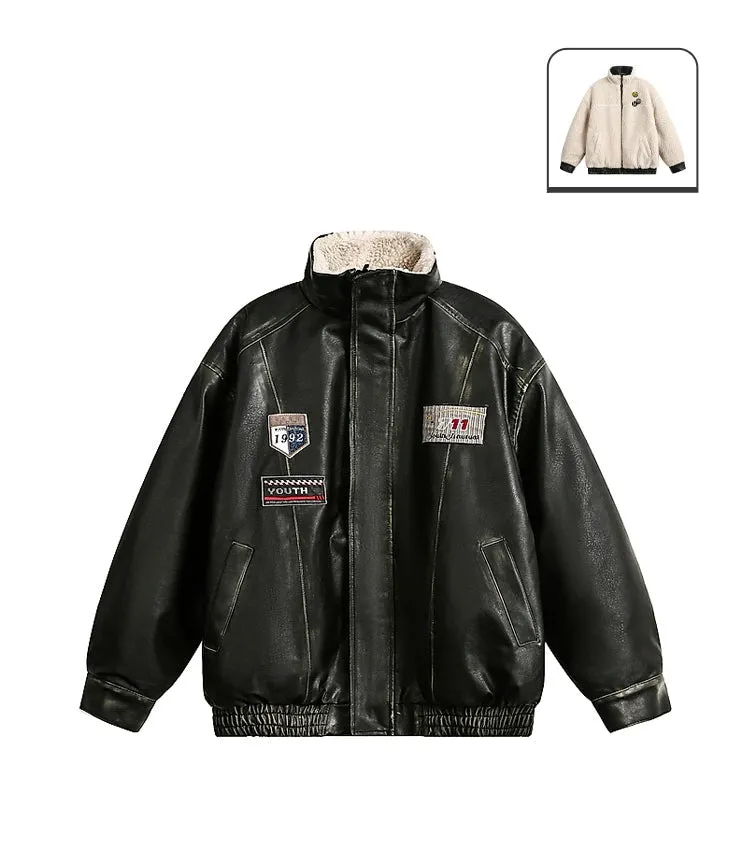 Reversible Leather Motorcycle Jacket