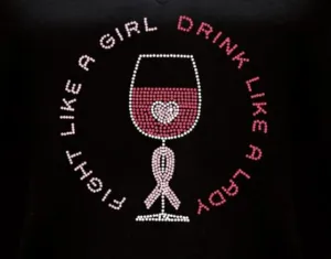 Rhinestone T-Shirt - Fight Like A Girl