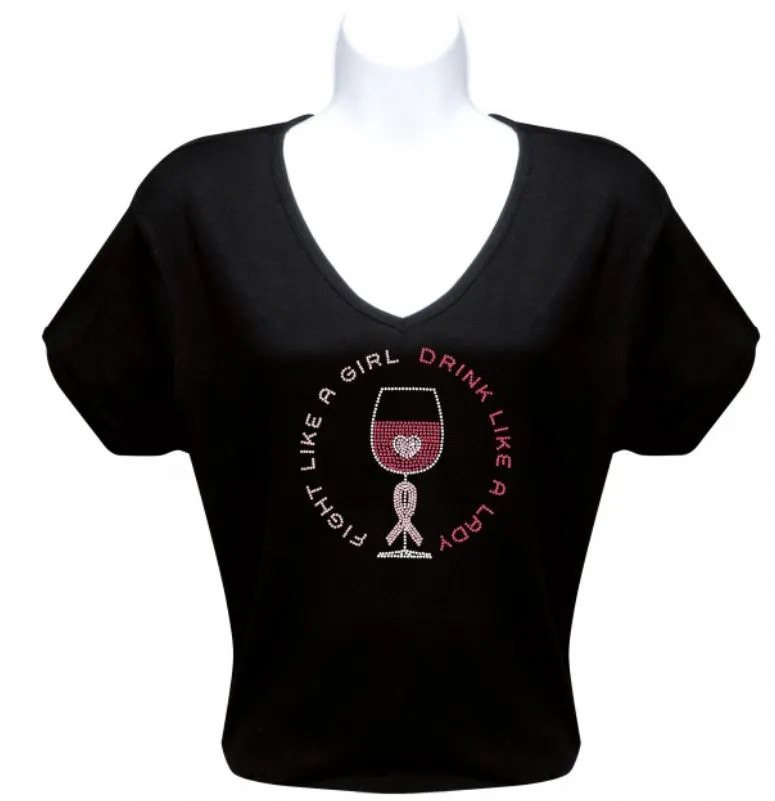 Rhinestone T-Shirt - Fight Like A Girl