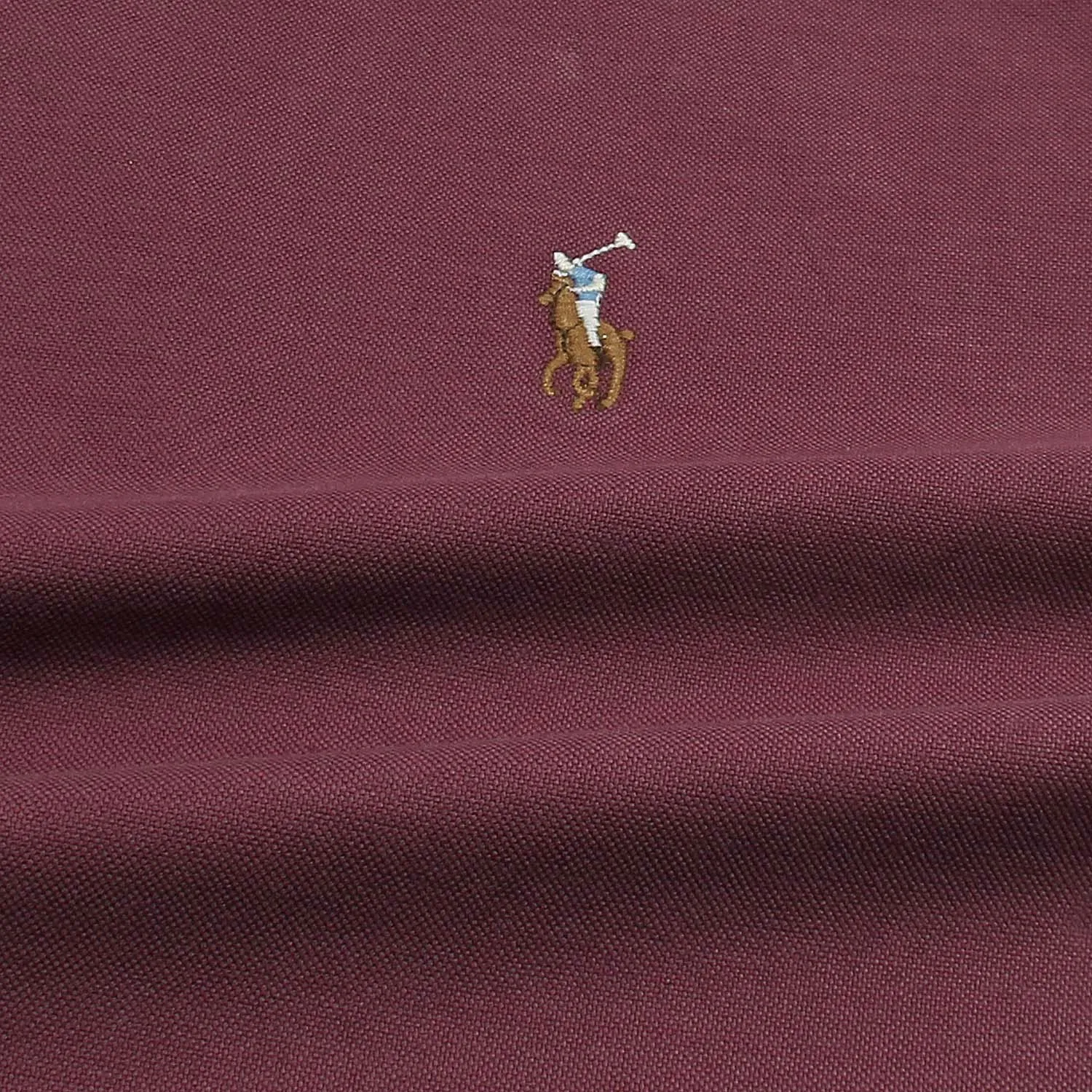 RL Maroon Embroidered logo Oxford Shirt