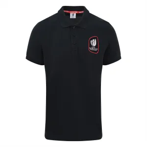 Rugby World Cup 2023 Men's 20 Unions Map Back Print Polo Shirt | Black