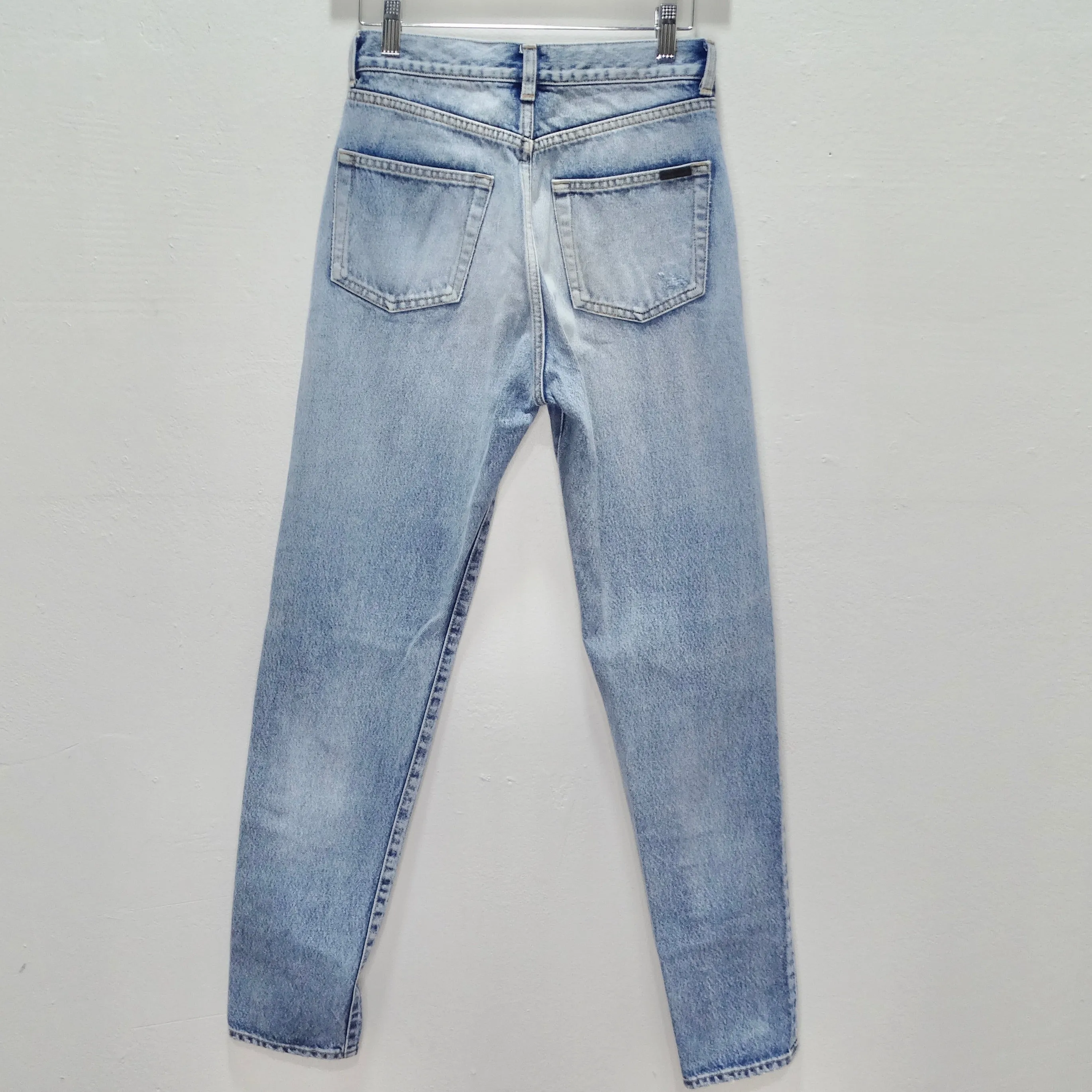 Saint Laurent Light Wash Denim Skinny Jeans