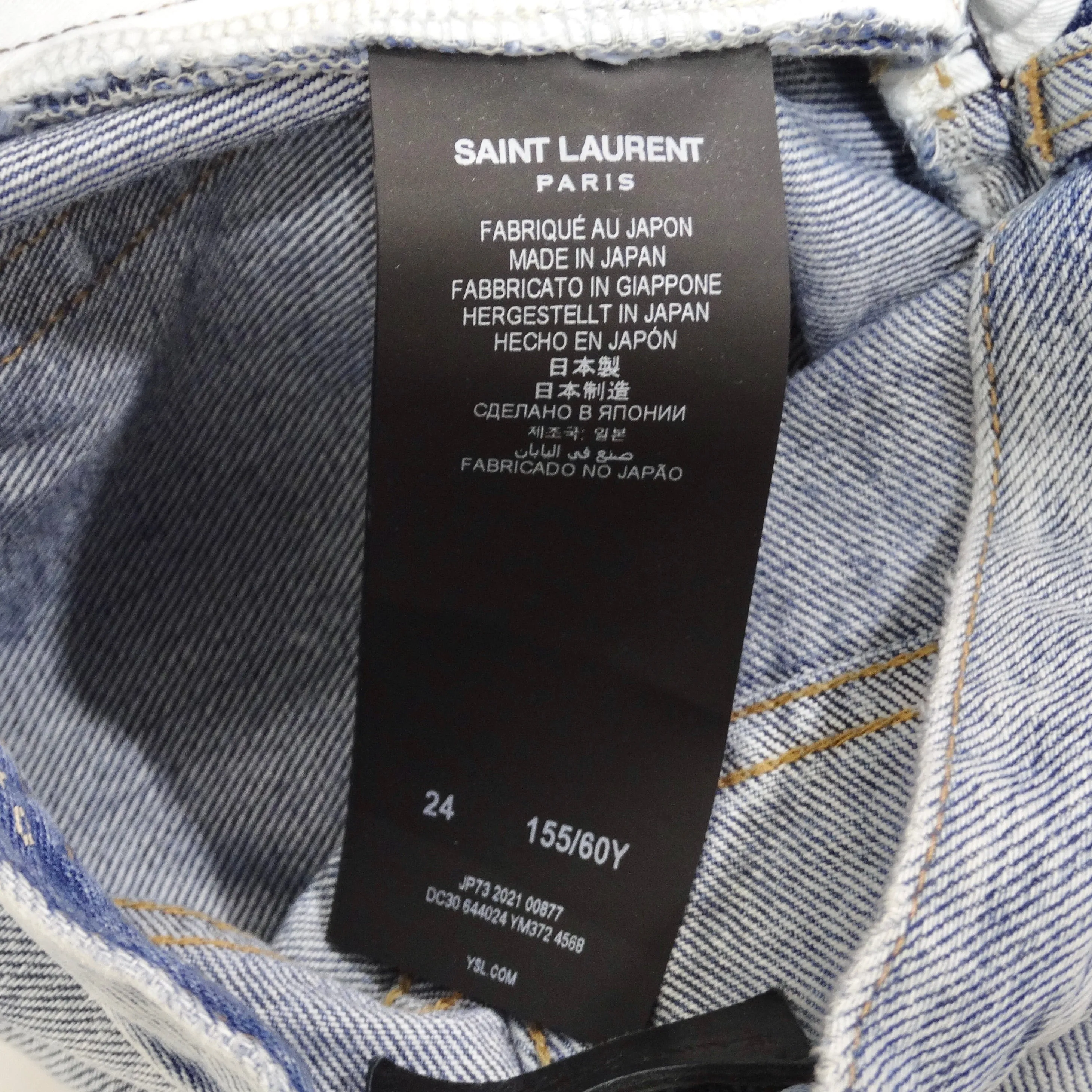 Saint Laurent Light Wash Denim Skinny Jeans