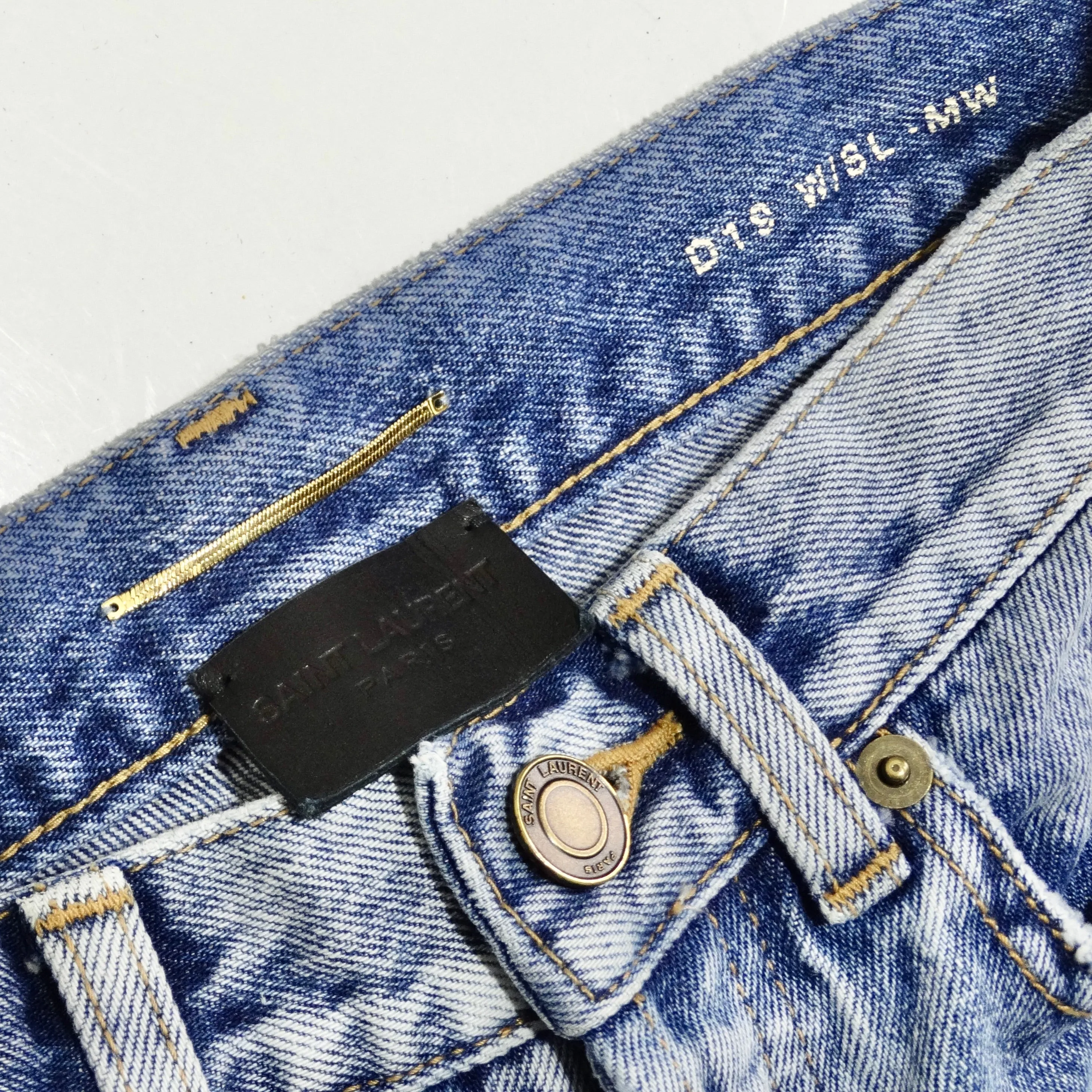 Saint Laurent Light Wash Denim Skinny Jeans