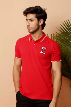 Scarlet Striped Polo
