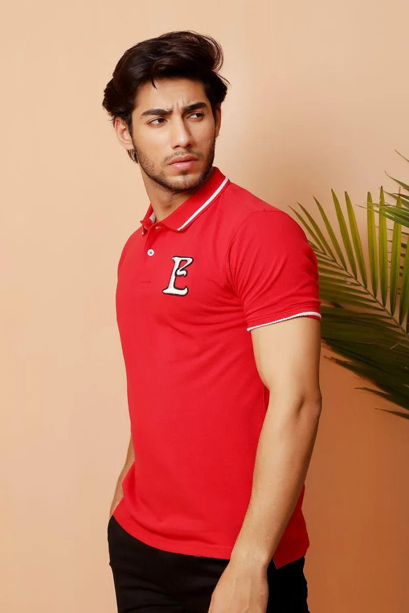 Scarlet Striped Polo