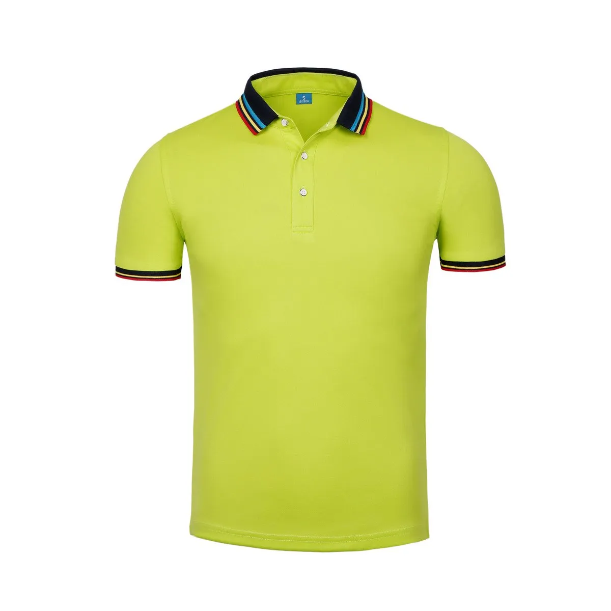 Short-Sleeved Polo Shirt With Colourful Striped Collar