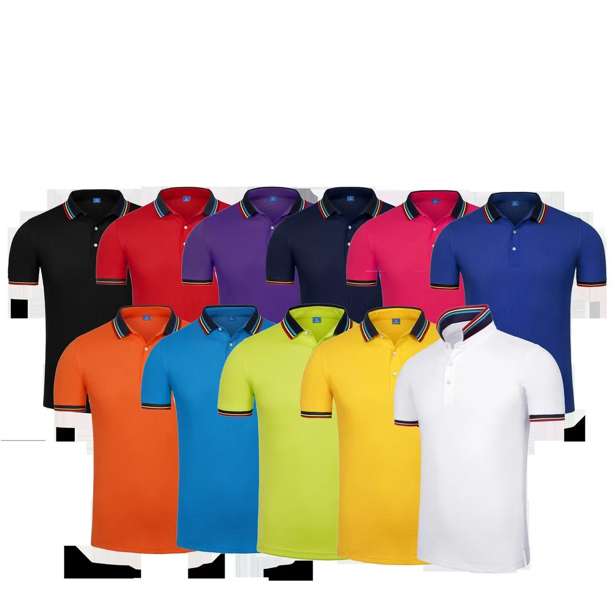 Short-Sleeved Polo Shirt With Colourful Striped Collar