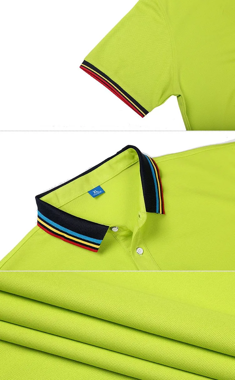 Short-Sleeved Polo Shirt With Colourful Striped Collar