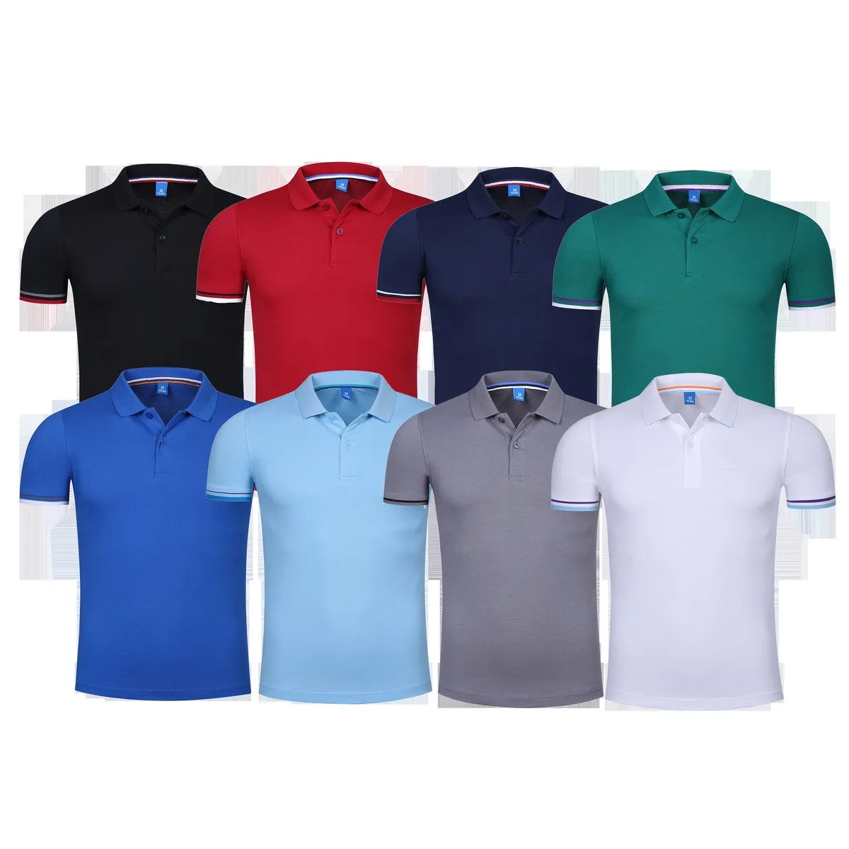 Short-Sleeved Polo Shirt With Striped Arm Pattern