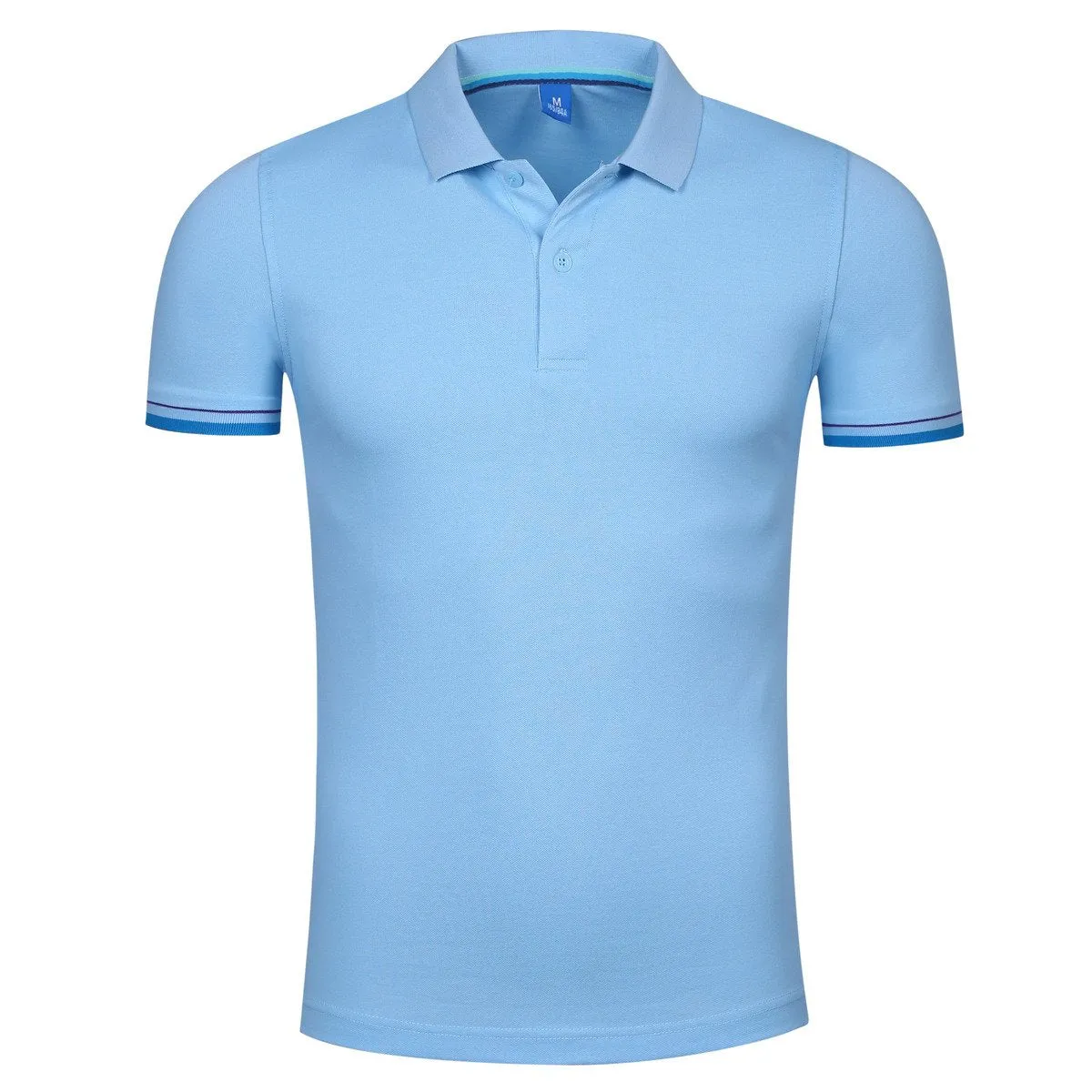 Short-Sleeved Polo Shirt With Striped Arm Pattern