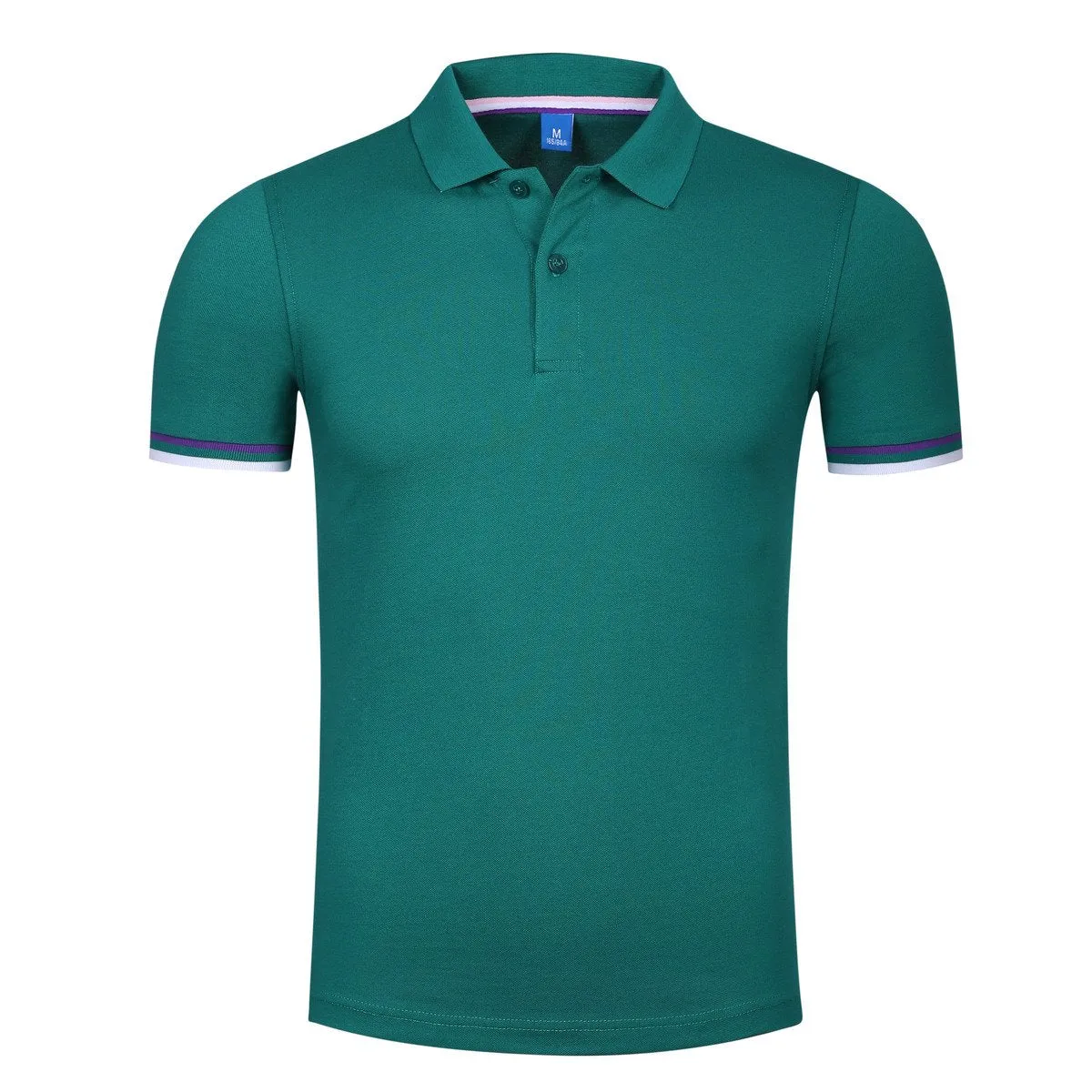 Short-Sleeved Polo Shirt With Striped Arm Pattern