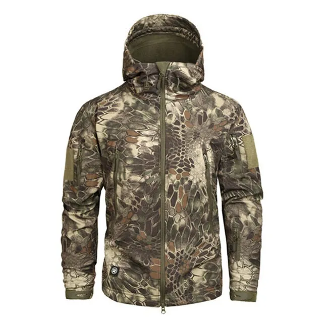 Skin Soft Shell Military Tactical Jacket Men Waterproof Army Fleece Clothing Multicam Camouflage Windbreakers 4XL