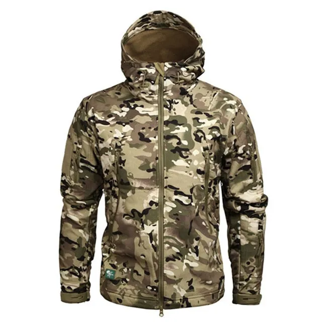 Skin Soft Shell Military Tactical Jacket Men Waterproof Army Fleece Clothing Multicam Camouflage Windbreakers 4XL