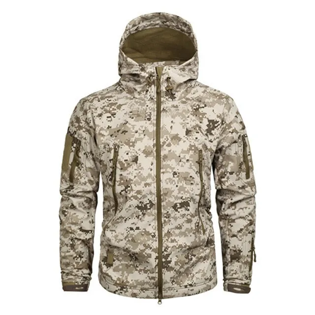 Skin Soft Shell Military Tactical Jacket Men Waterproof Army Fleece Clothing Multicam Camouflage Windbreakers 4XL