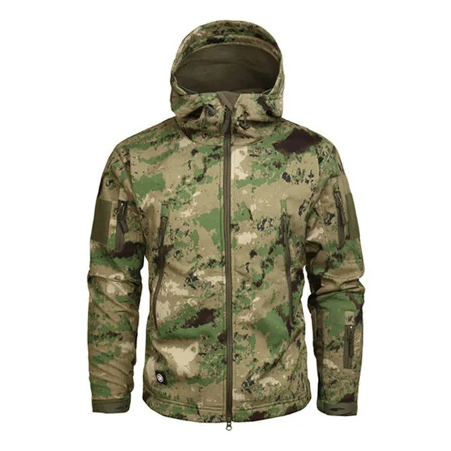 Skin Soft Shell Military Tactical Jacket Men Waterproof Army Fleece Clothing Multicam Camouflage Windbreakers 4XL