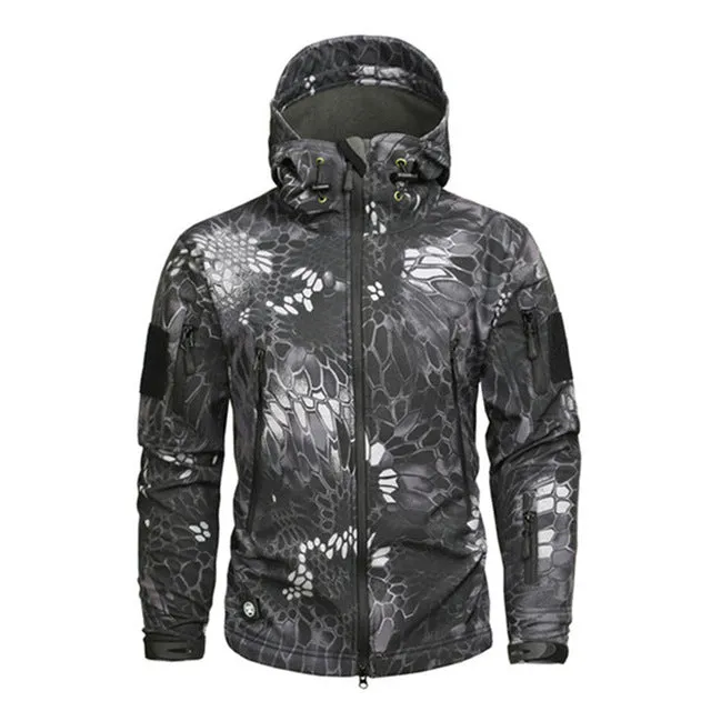 Skin Soft Shell Military Tactical Jacket Men Waterproof Army Fleece Clothing Multicam Camouflage Windbreakers 4XL