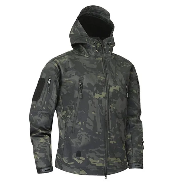 Skin Soft Shell Military Tactical Jacket Men Waterproof Army Fleece Clothing Multicam Camouflage Windbreakers 4XL