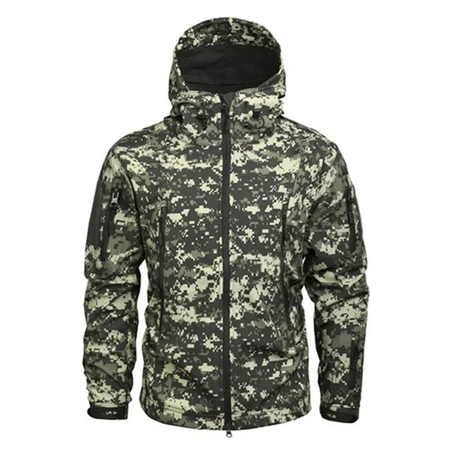 Skin Soft Shell Military Tactical Jacket Men Waterproof Army Fleece Clothing Multicam Camouflage Windbreakers 4XL