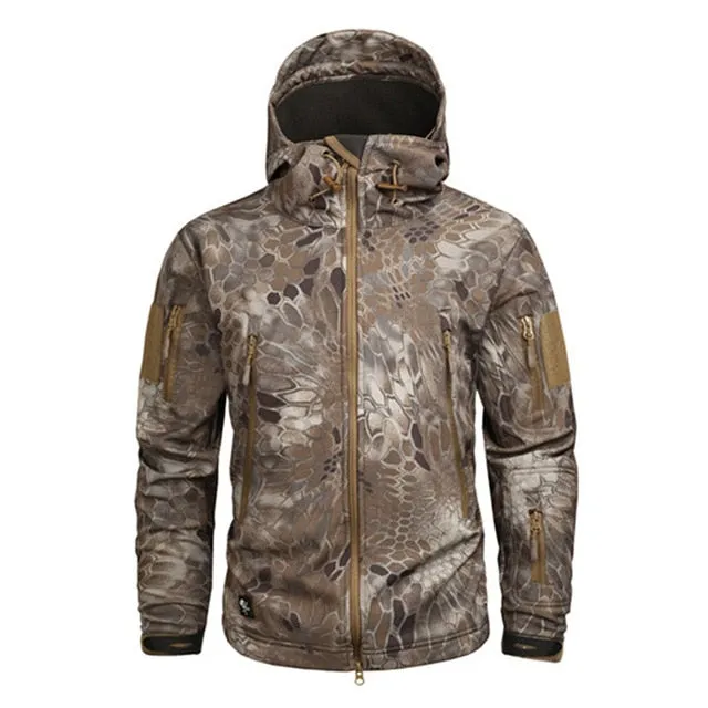 Skin Soft Shell Military Tactical Jacket Men Waterproof Army Fleece Clothing Multicam Camouflage Windbreakers 4XL