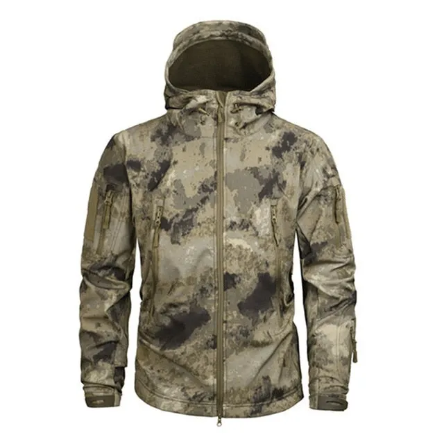 Skin Soft Shell Military Tactical Jacket Men Waterproof Army Fleece Clothing Multicam Camouflage Windbreakers 4XL