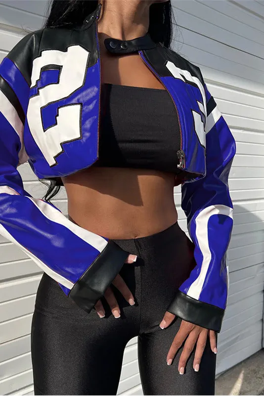 Slim Fit Imitation Motorcycle Leather Jacket