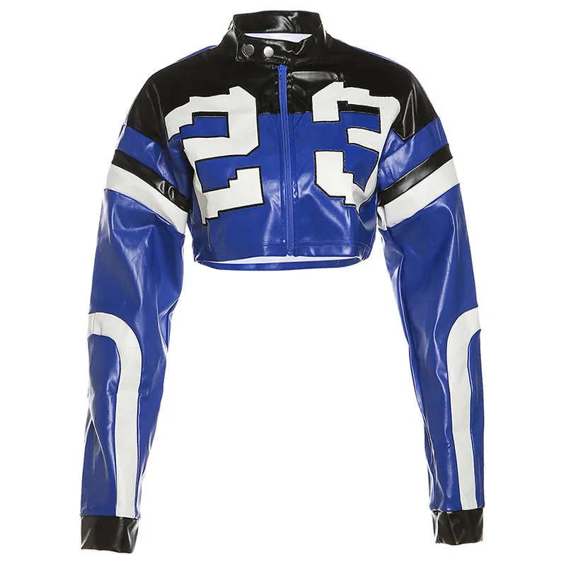 Slim Fit Imitation Motorcycle Leather Jacket