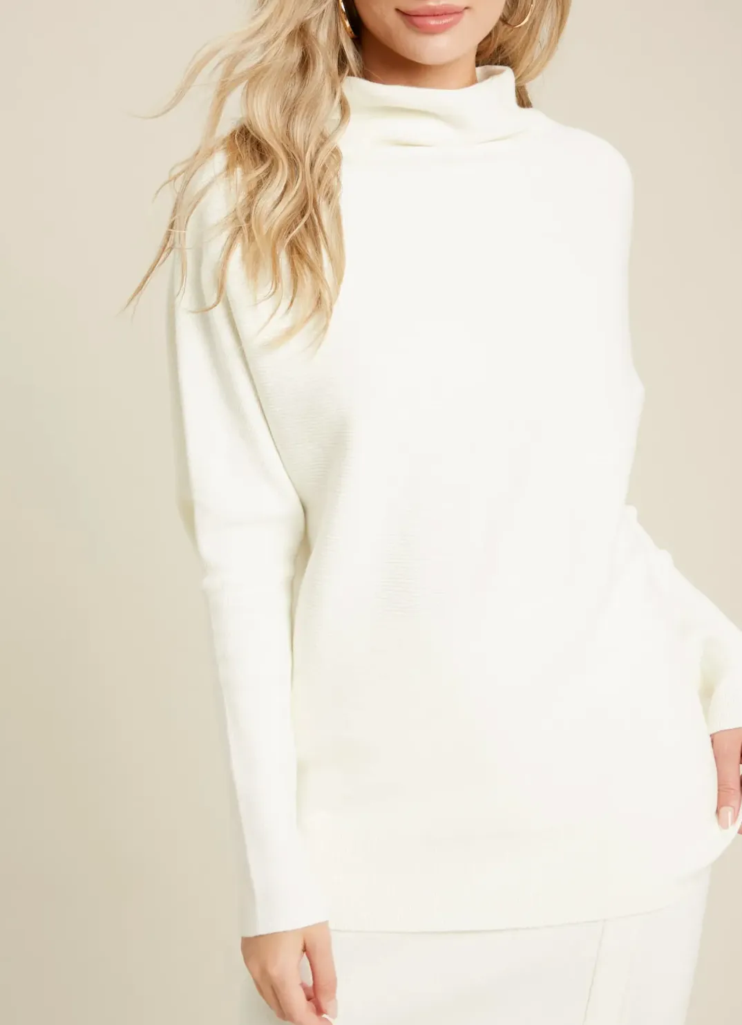 SLOUCH-NECK DOLMAN PULLOVER