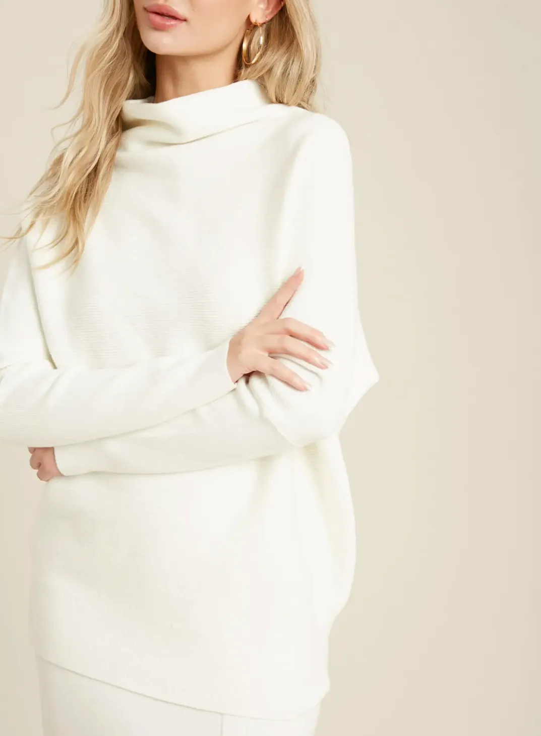 SLOUCH-NECK DOLMAN PULLOVER