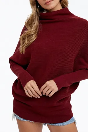 SLOUCH-NECK DOLMAN PULLOVER