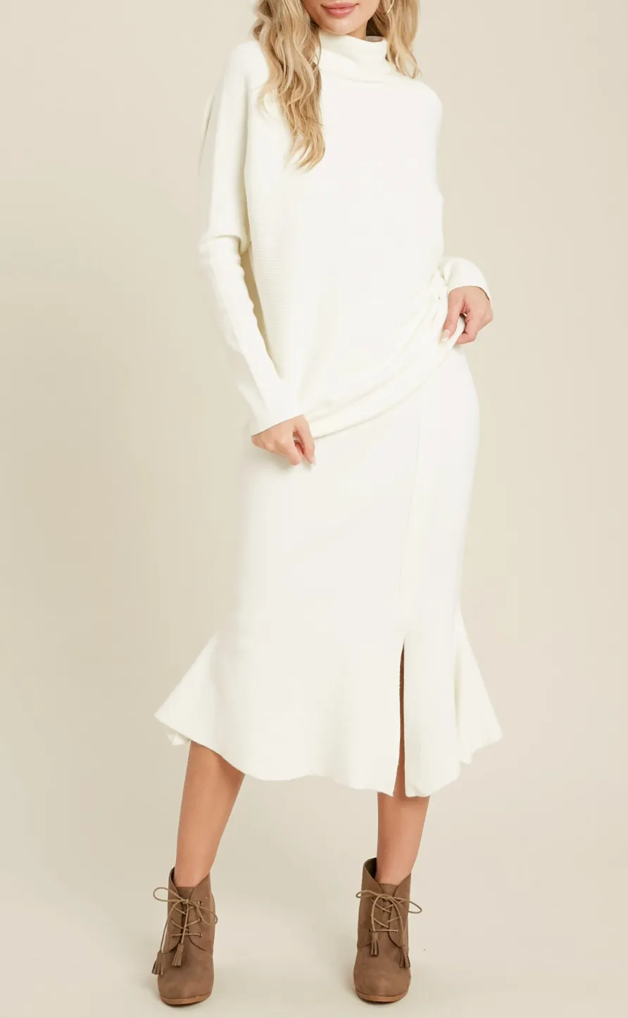 SLOUCH-NECK DOLMAN PULLOVER
