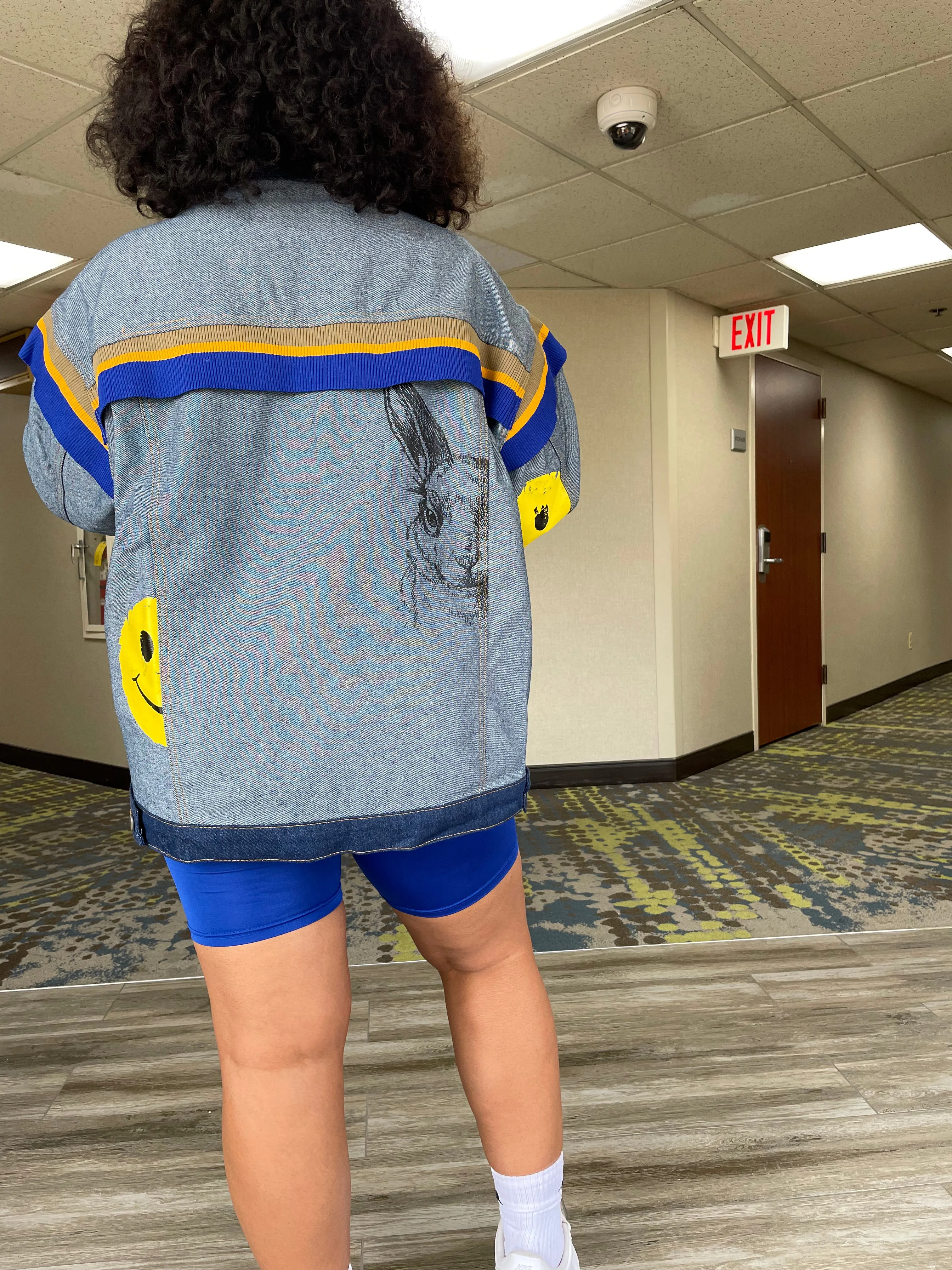 Smiley face Oversized denim Jacket