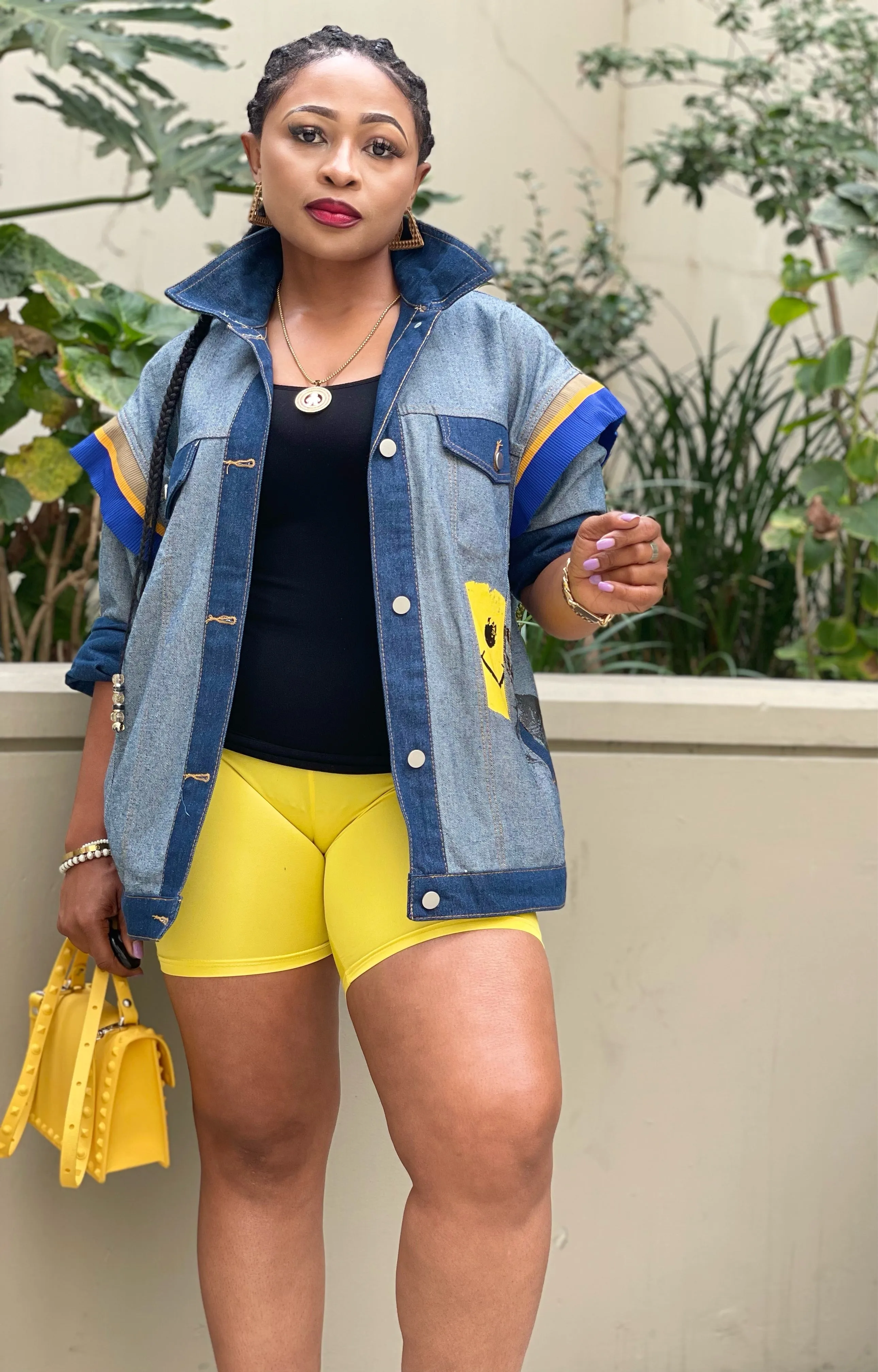 Smiley face Oversized denim Jacket