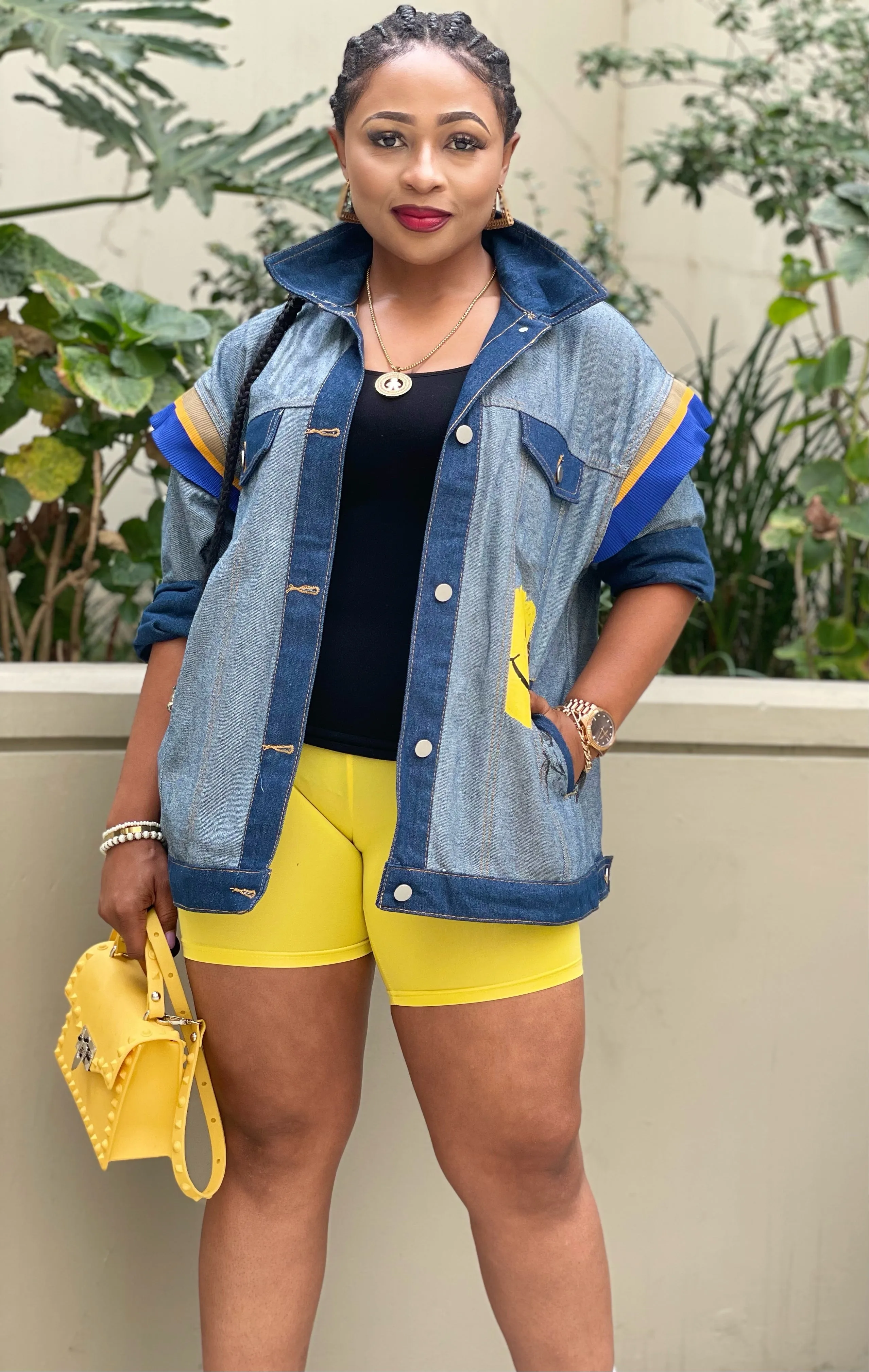 Smiley face Oversized denim Jacket