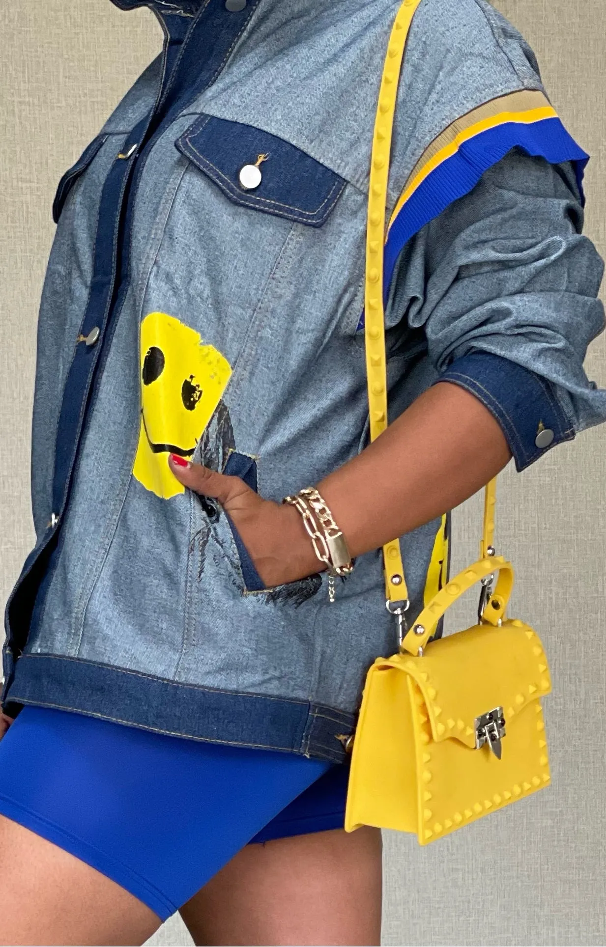 Smiley face Oversized denim Jacket