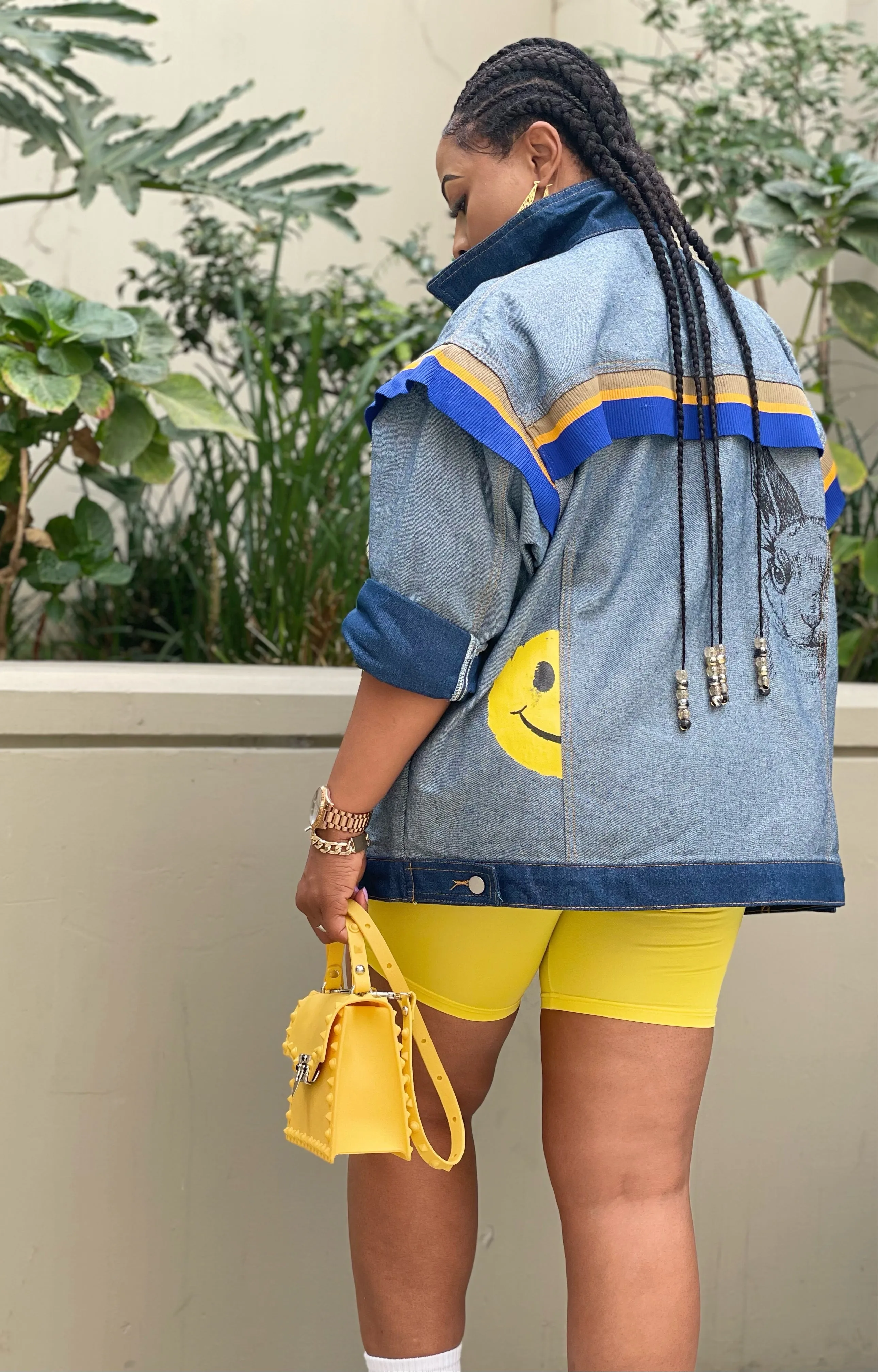 Smiley face Oversized denim Jacket