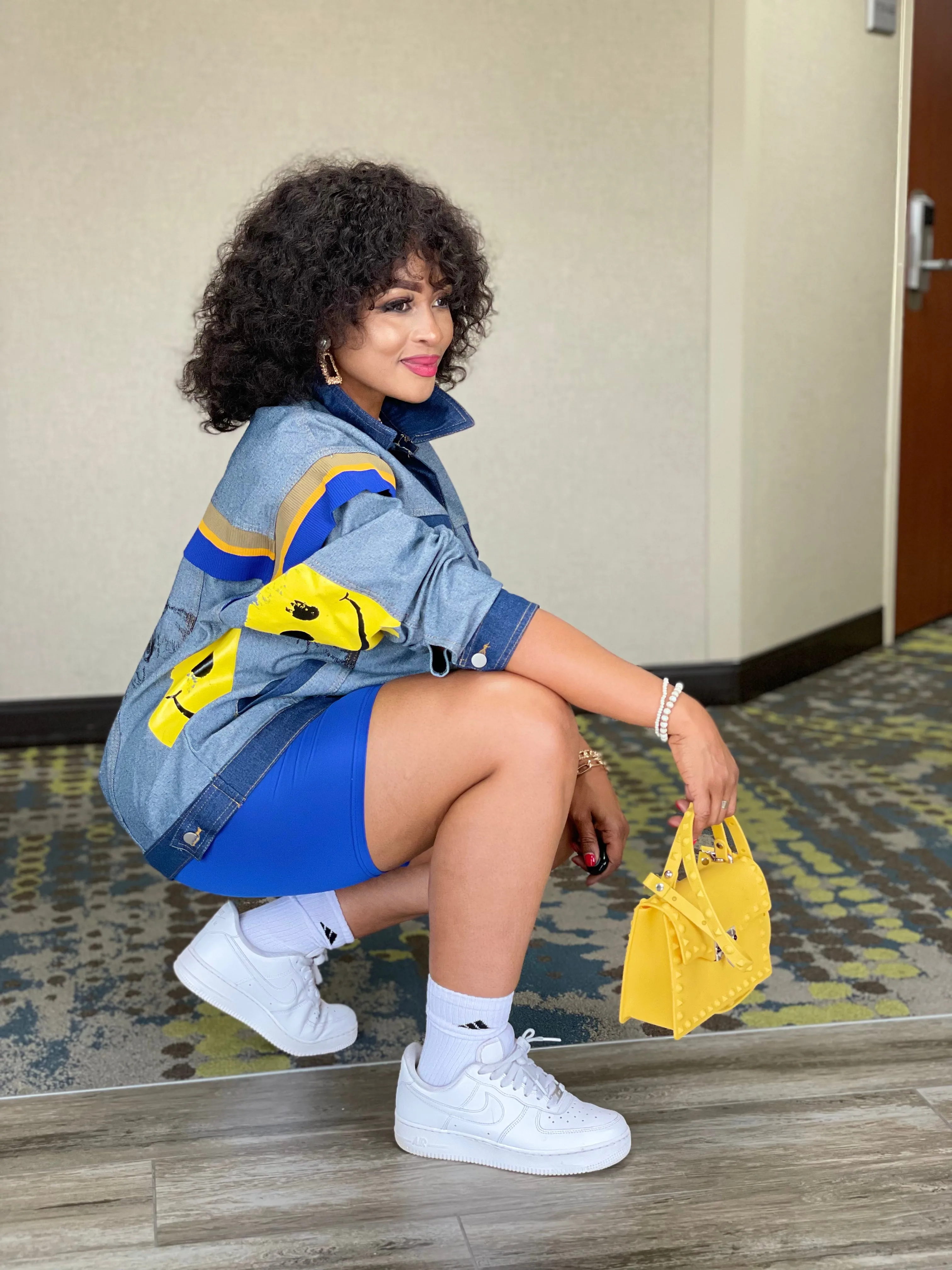 Smiley face Oversized denim Jacket