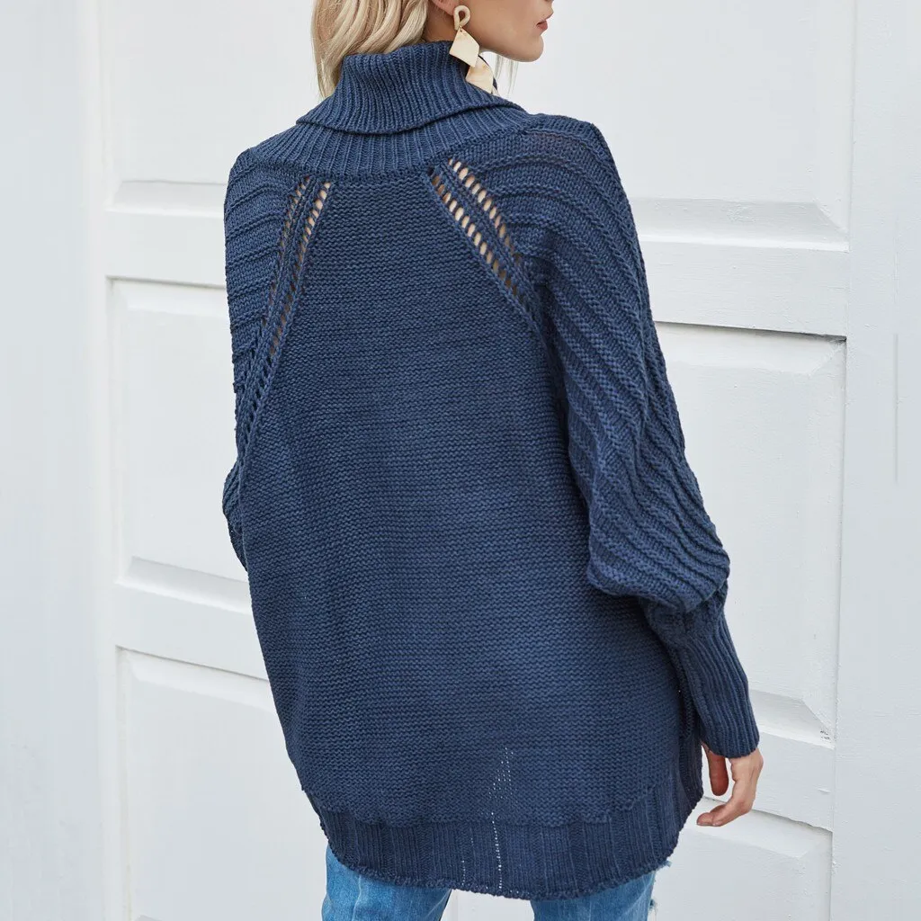 Solid Color Femme Casual Knitted Streetwear