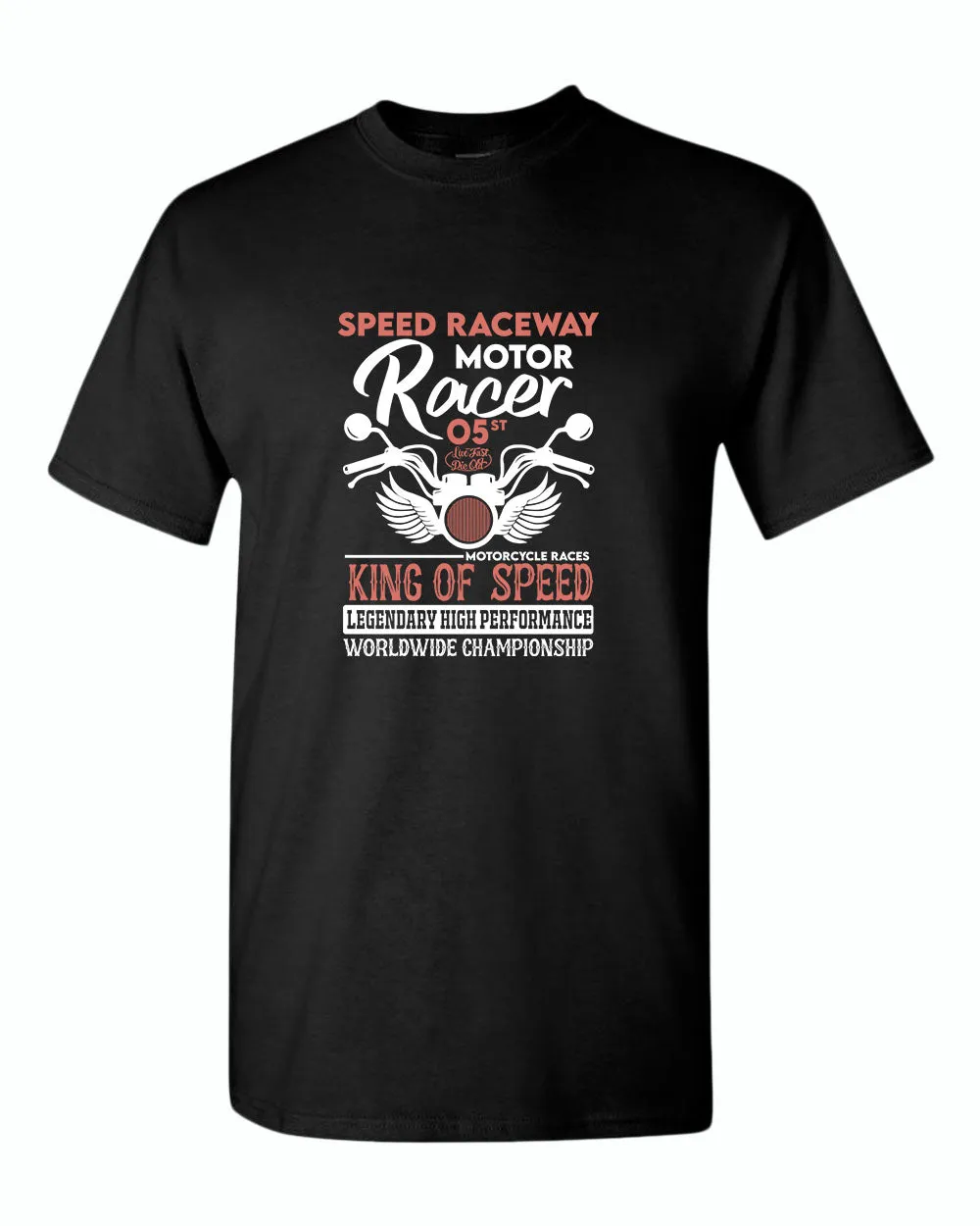 Speed raceway motor racer motorcycle t-shirt